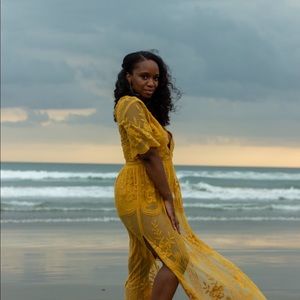 Honey Punch Lace Maxi Romper